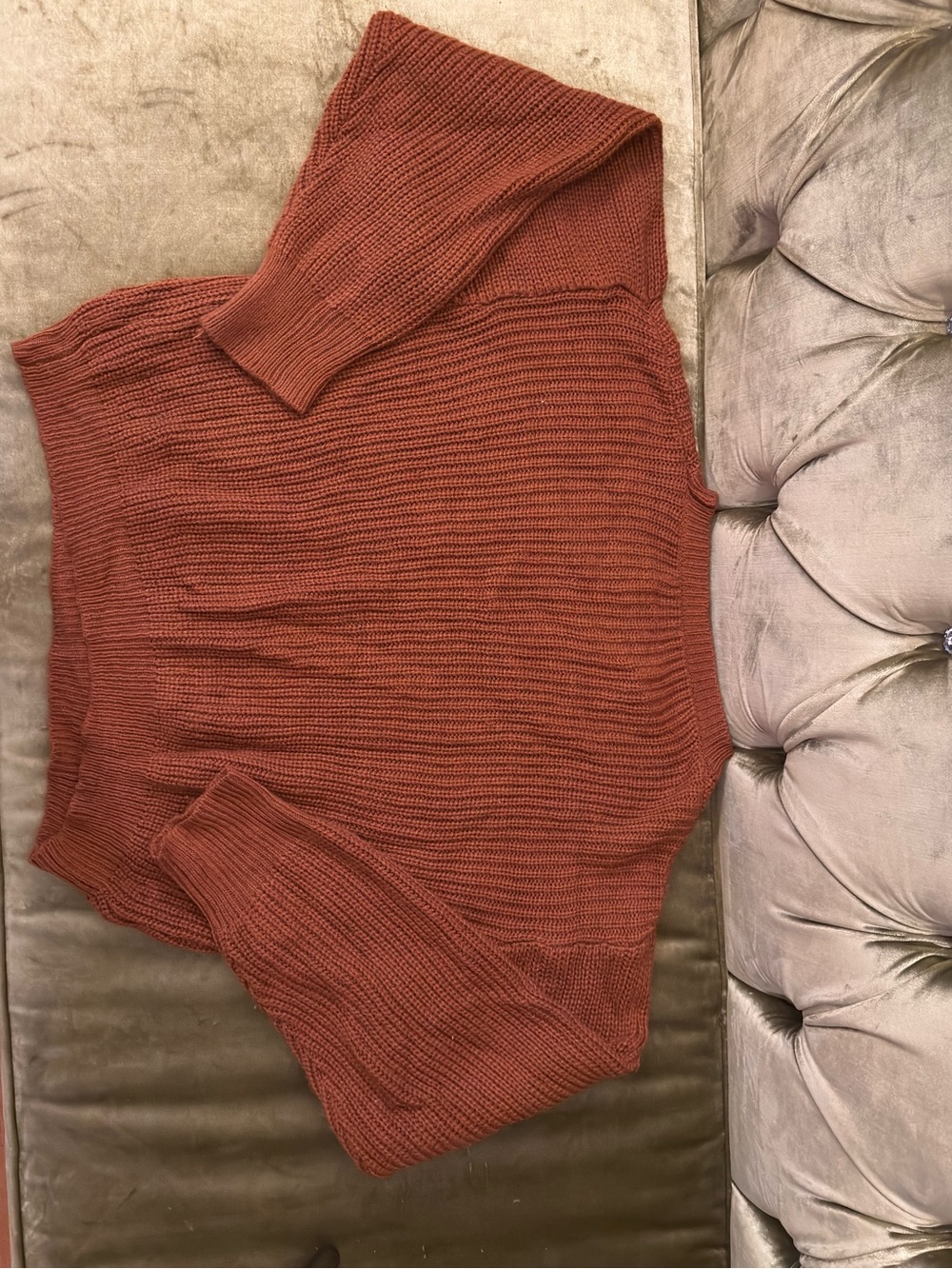Fashion Nova Women's Rust Crewneck Sweater AND PANTS (SET)